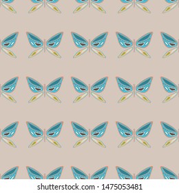 Vector repeat seamless pattern with colorful butterflies.