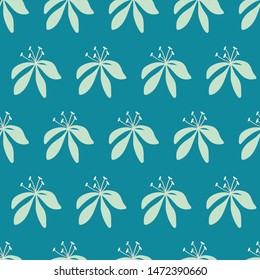 Vector repeat seamless pattern with small flowers. Whimsical backgrounds.