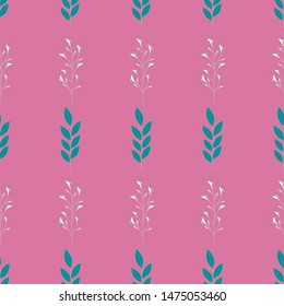 Vector repeat seamless pattern with small flowers. Whimsical backgrounds.