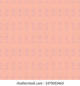 Vector repeat seamless pattern with small flowers. Whimsical backgrounds.