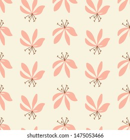 Vector repeat seamless pattern with small flowers. Whimsical backgrounds.