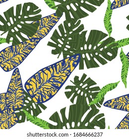 Vector Repeat Vacation Pattern. Retro Vintage Elements Wallpaper. Collage Graphic Seamless Style Ornament. Tropically Engraving Print. Vector Endless Stain.
