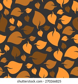 vector repeated ecology pattern with many orange leaves