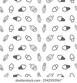 vector repeated ice cream pattern design, seamless pattern background