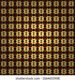 Vector repeated oriental motif for fabric or paper design. Seamless ethnic patterns for border in brown, yellow and black colors.