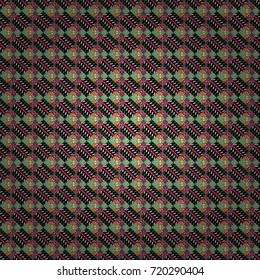 Vector repeated oriental motif for fabric or paper design. Seamless ethnic patterns for border in white, black and green colors.