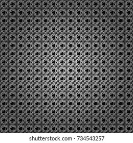 Vector repeated oriental motif for fabric or paper design. Seamless ethnic patterns for border in white, gray and black colors.