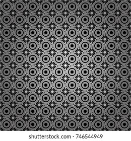 Vector repeated oriental motif for fabric or paper design. Seamless ethnic patterns for border in white, gray and black colors.