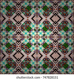 Vector repeated oriental motif for fabric or paper design. Seamless ethnic patterns for border in blue, black and white colors.