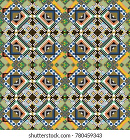Vector repeated oriental motif for fabric or paper design. Seamless ethnic patterns for border in black, white and neutral colors.
