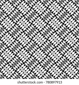 Vector repeated oriental motif for fabric or paper design. Seamless ethnic patterns for border in white, gray and black colors.