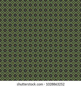 Vector repeated oriental motif for textile, fabric or paper design. Seamless ethnic patterns in orange, gray and green colors.