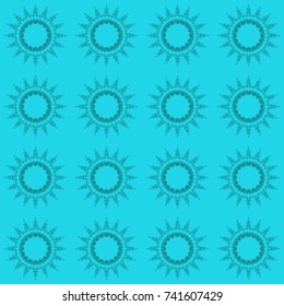 Vector repeated oriental motif for textile, fabric or paper design. Seamless ethnic patterns in blue and black colors.
