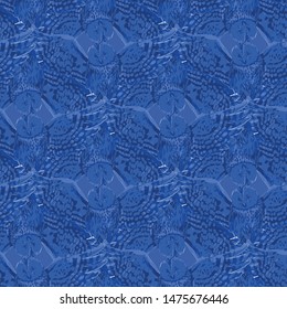 Vector repeated seamless pattern of forest owls drawn with rough brush in contrast colors