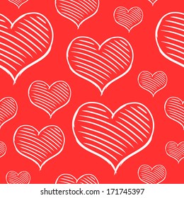 vector repeated valentine pattern with many white heart