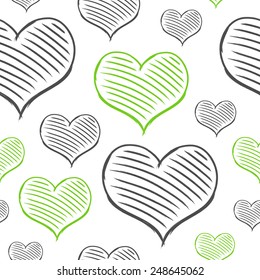 vector repeated valentine pattern with many hearts