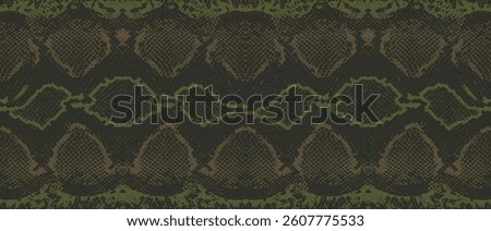 vector repeating anaconda snake skin, realistic texture boa pattern, khaki olive brown color. camouflage most popular seamless pattern. print
