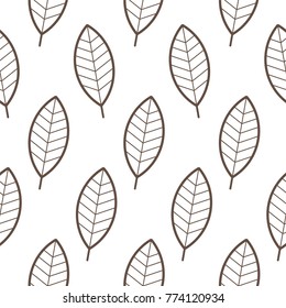 Vector repeating geometric mosaic from leaves. Isolated on white background.