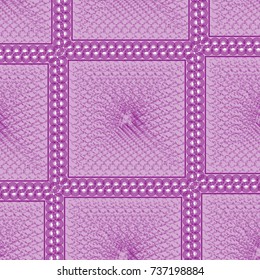 vector repeating geometric pattern of dark and light pink textured squares with lace edge.surrounded by decorated dantel edge. suitable for textile and decorative purposes.
