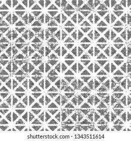 Vector repeating geometric triangular vintage including motifs  grid seamless pattern. Modern stylish texture with trellis. Diagonal Grid Lines. Vector and illustration - Vector