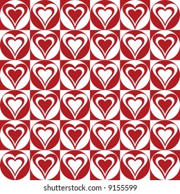 A vector repeating hearts pattern.
