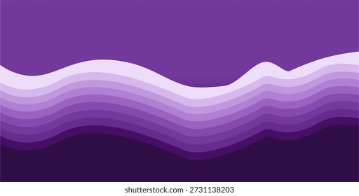 Vector repeating lines and curved planes with purple and violet gradient colors as background design inspiration for applied art or visual communication art needs