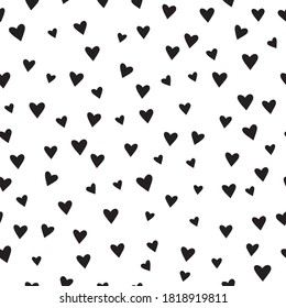 Patrón de repetición de vectores - Corazones negros - fondo de amor - fondo de pantalla minimalista y moderno