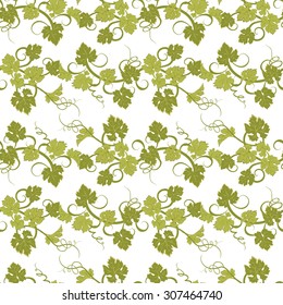 Vector repeating pattern with vines in vintage style.