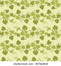 Vector repeating pattern with vines in vintage style.