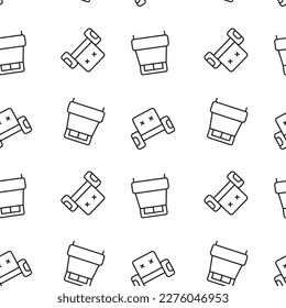 Vector repeating seamless pattern of bed and chair for wallpapers, wrappers, postcards, backgrounds 