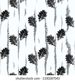 vector repeating seamless pattern with oak leaves eps 10