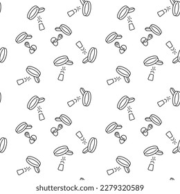 Vector repeating seamless pattern of omelet, salt and pepper, frying pan for wallpapers, wrappers, postcards, backgrounds 