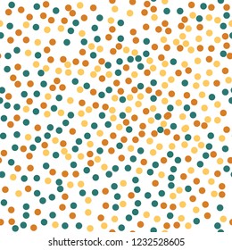 Vector repeating seamless polka dot pattern with dots . Geometric casual texture on white background.