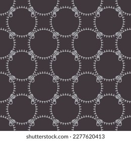 Vector repeating texture of seamless unzipped zippers. Dark background