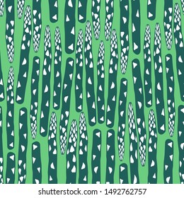 Vector repeating texture with stylized asparagus. Abstract seamless pattern. Vegetable print for cards, backdrops, posters, t-shirts, sweatshirt.