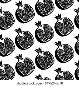 Vector repeating texture with stylized garnet. Abstract seamless pattern. Vegetable print for cards, backdrops, posters, t-shirts, sweatshirt.