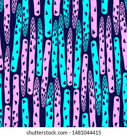 Vector repeating texture with stylized neon asparagus. Abstract seamless pattern. Vegetable print for cards, backdrops, posters, t-shirts, sweatshirt.