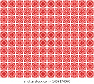 vector, repetitive flower pattern with four petals. red.