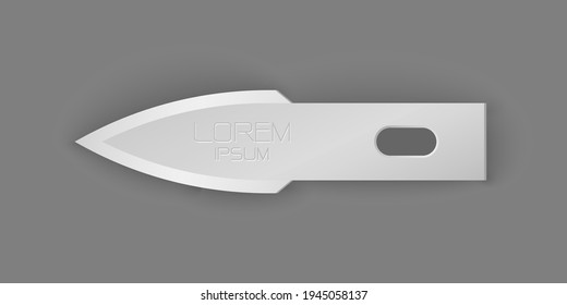 vector replacement blade to scalpel with light shadow, a knife with a small, sharp, sometimes detachable blade, as used by a surgeon