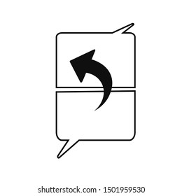 Vector of reply icon, reply sign or symbol to message or chat. Used for mobile apps or website.