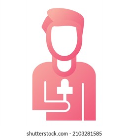 Vector Reporter Glyph Gradient Icon Design
