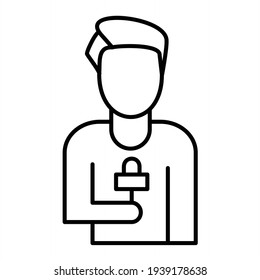 Vector Reporter Outline Icon Design
