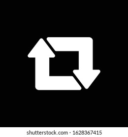 Vector repost flat icon on a black and white background