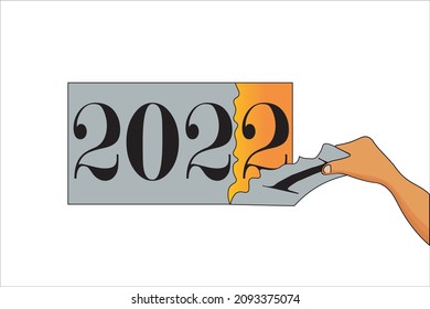 A vector to represent the turn of the year from 2021 to 2022