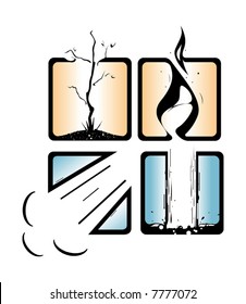 Vector representation of the 4 major elements.