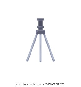 Vector representation of a classic, empty tripod with a mobile mount, ideal for video recording and streaming