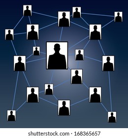 Vector Representation Of Different People Connecting On line