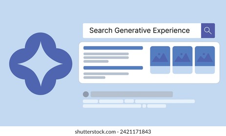 A vector representation of Google Search Generative Experience - the AI searchbot of Google.