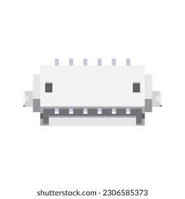 Vector representation of a shrouded header connector, ideal for designers looking to illustrate its application in electronic devices and systems