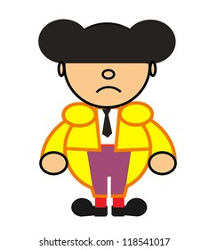 Vector representing dress of purple and gold bullfighting